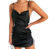 Women Dresses Summer Short Skirt Sexy Suspenders Backless Dress (Bla0420)