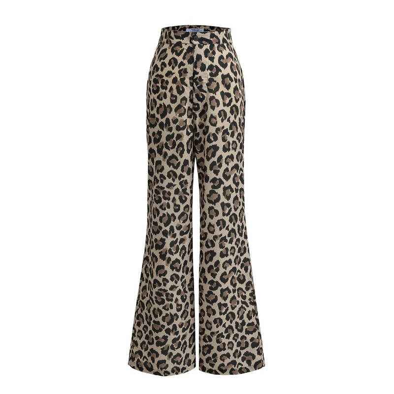 Women Pants Summer Animal Pattern Floral Print Casual Jumpsuit Wide Leg Pants