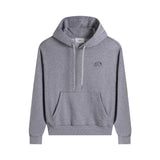 Ami letter embroidery color block stitching autumn/winter couple's oversized hoodie casual heart print long sleeve sweatshirt