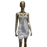 Women Dresses Party Dress Beaded Sequins Hip Skirt (Otn202404)