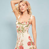 Robe Bridgerton Printed Suspenders Mid-Length Dress