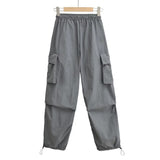 Women Sweatpants Retro Loose Trousers Three-Dimensional Pocket Overalls