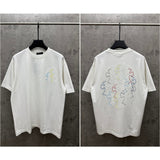 Ch hip-hop t shirts american ch short-sleeved colorful hollow stereoembroider high street casual trendyeasiest for match