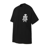 Ch hip-hop t shirts ch croo short-sleeved sanskrit horseshoe cross printing patch embroiderlooseheavy weight american style