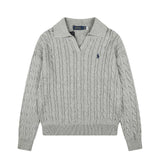 Polo collar rl ralph pony couple casualloose macaron pullovertopsknittingfall and winter woolen clothes