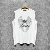 Amiri tank top wing crown printing