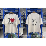 saint m t shirts s.m cartoon print crew neck pullover short sleeve top
