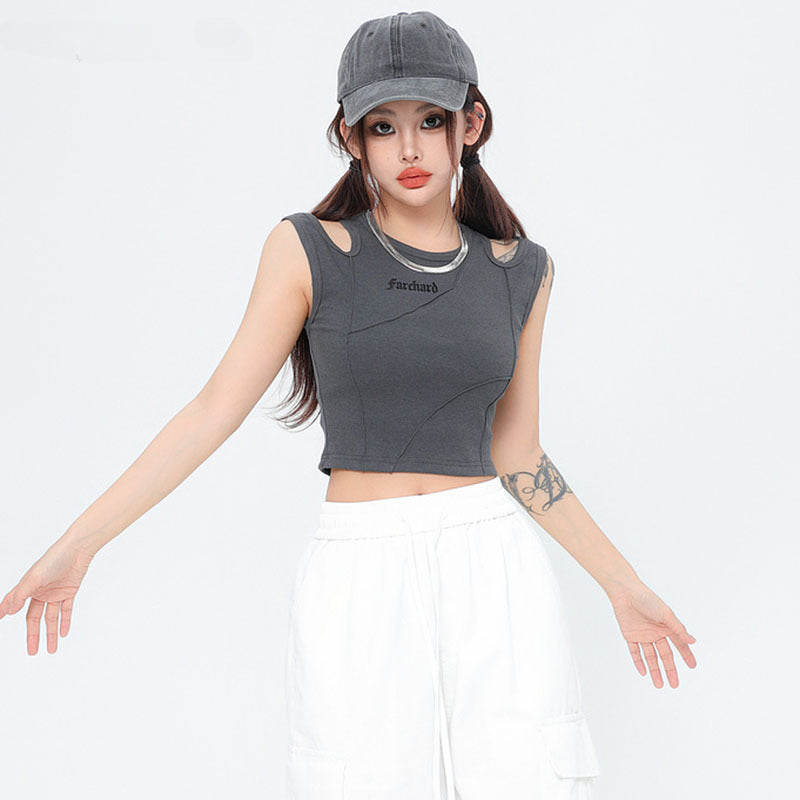 Women's Vest Sleeveless T-shirt Women's Retro Slim Vest