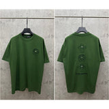 Ch hip-hop t shirts spring and summer ch short-sleeved sanskrit cross logo embroideramerican trendy loosecasualeasiest for match