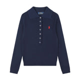 Rl ralph pony polo collar tops couple casualpulloverknittingfall and winter sweater macaron color