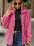 Women Trench Coat Autumn and Winter Long Sleeve Cardigan Zipper Diamond Plush Coat