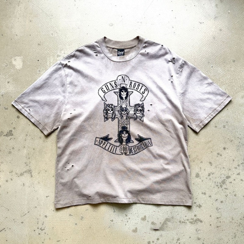 saint m t shirts s.m. guns n' roses collaboration crewneck t-shirt