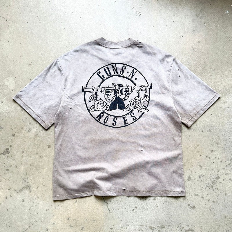 saint m t shirts s.m. guns n' roses collaboration crewneck t-shirt