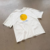 saint m t shirts s.m daisy smiley face graphic crew neck short sleeve tee