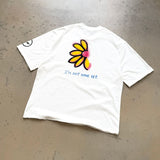 saint m t shirts s.m daisy smiley face graphic crew neck short sleeve tee