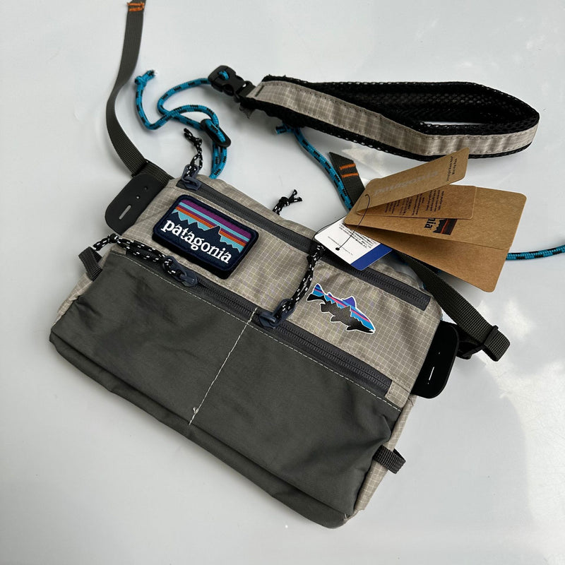 Mens Casual Bags Plaid Splicing Crossbody Outdoor Waterproof Shoulder Crossbody Bag