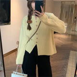 Women Knitted Pullover Autumn Slim-Fit Long-Sleeved Jacket