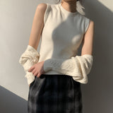 Women Knitted Two-Piece Set Spring Vest Knitted Cardigan 8t8108