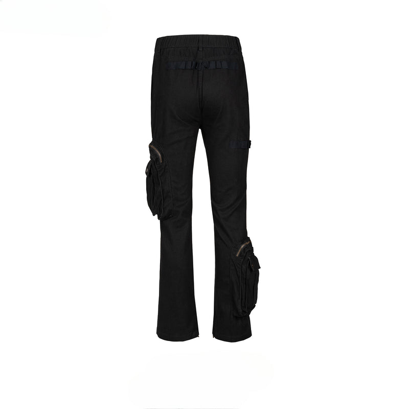 MIJKO Men's Vintage Pants MIJKO Men's Women's Hip Hop Functional Pants Zipper Pants Casual Pants