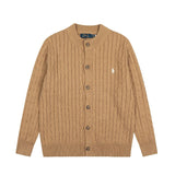 Casualoutwearloosecasualknitting woolen sweater rl ralph pony round neck cardigan female fall and wintersweet socialite
