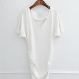 Women Dresses Short Sleeve Dress V-neck Slim Fit Skirt Hip Skirt