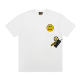 Drew house t shirt d@ew small smiley face pattern round neck pullover short sleeves