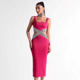 Women Dresses Bandage One-Piece Dress Square Collar Party Dress (Ont0408)
