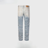MIJKO Men's Vintage Pants MIJKO Washed trousers Men's and women's wave color matching gradual change jeans