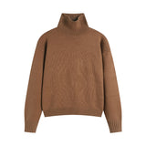 Heavy weight! ami araunriflove wool long sleevesloose turtleneck knitting shirt fall and wintercoupletops