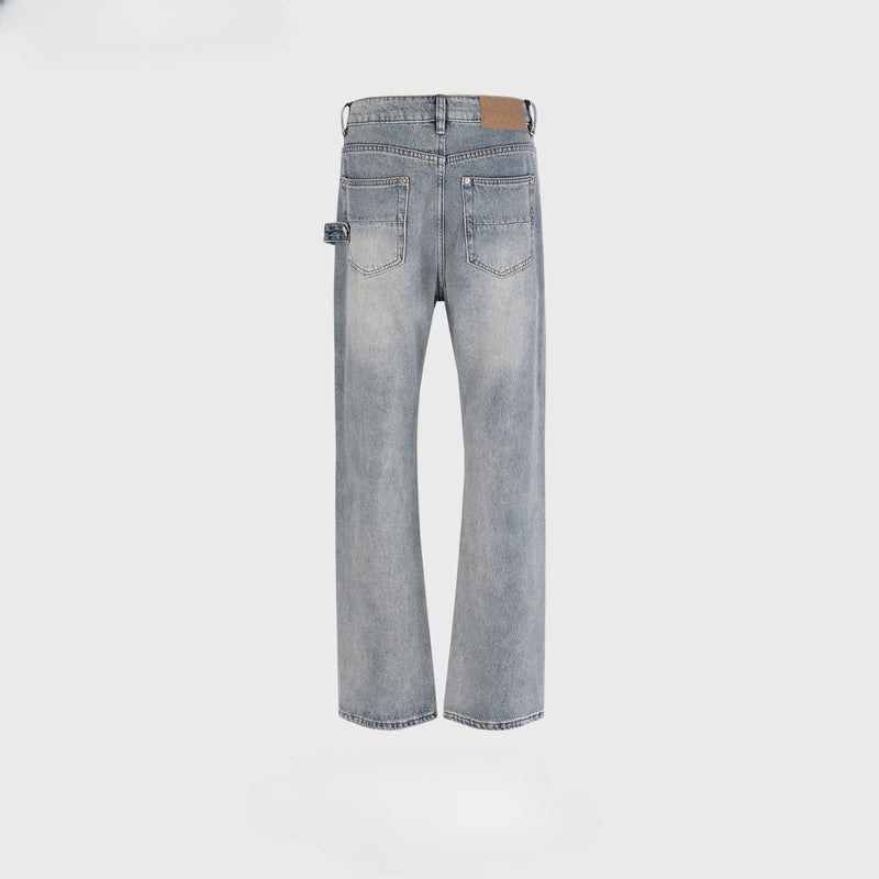 MIJKO Men's Vintage Pants MIJKO Men's Women's Washing Water Old Ripped Jeans