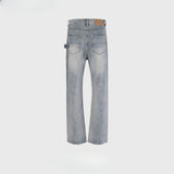 MIJKO Men's Vintage Pants MIJKO Men's Women's Washing Water Old Ripped Jeans