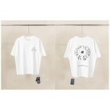 Ch hip-hop t shirts ch short-sleeved cross sanskrit horseshoe patch embroiderloosecasualamericaneasiest for match