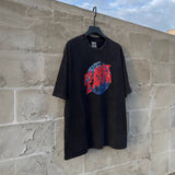 saint m t shirts s.m earth alphabet graphic crew neck short sleeve t-shirt