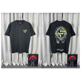 Ch hip-hop t shirts high street ch short sleeve spray painting graffiti splash ink horseshoe sanskrit cross logo american style