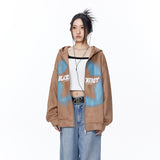 Unisex Jacket Autumn Graffiti Style Zipper Sweater