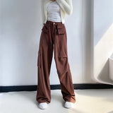Women Sweatpants Vintage Harem Pants Casual Jeans Loose Straight Wide Leg Pants