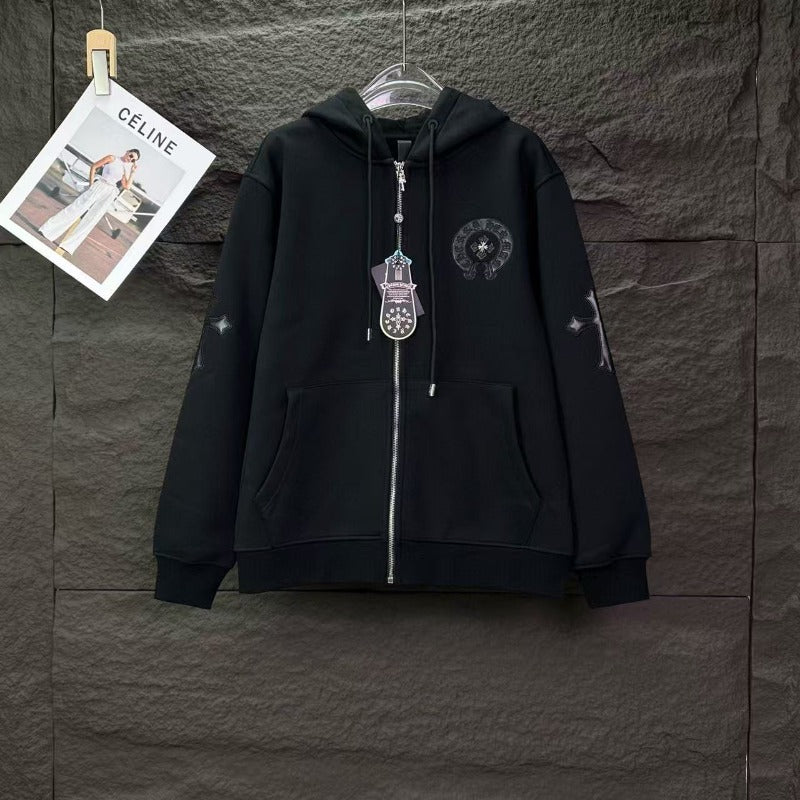 CHH Chrome Hearts Hoodie Men's and Women's Same Fleece Hooded Cardigan Sweater