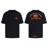 Ch hip-hop t shirts high streetch short sleeve sanskrit orange letterprinting short sleeve loosecasualamerican short sleeve couple