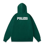 Vetements Hoodie Green Letters Printing plus Velvet Loose Sweater Hoodies