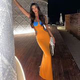 Women Dresses Summer Bandage Dress Sexy Sling Cut out Long Party Dress Skirt (Ont0408)
