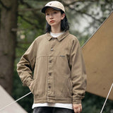 Unisex Shirts Autumn Chest Deer Leather Tag Jacket