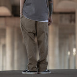 Men Sweatpants Multi-Pocket Cargo Pants Loose Straight Casual Solid Color Trousers