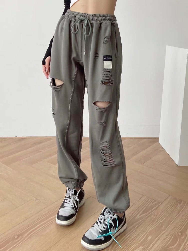 Women Sweatpants Fall Loose Wide-Leg Casual Pants