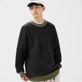 Unisex Sweater Winter Contrast Color Casual Knitwear