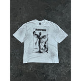 saint m t shirts s.m graffiti angel graphic crew neck short sleeve tee