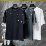 Ch hip-hop t shirts ch crow gypsophila cross short-sleeved loosecasualpure cotton american heavy weight short-sleeved