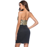 Women Evening Gown Summer Mini Tube Top Backless Sexy Embroidery Dress