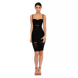 Women Evening Dress Bandage One-Piece Dress Nightclub Dress Sexy Suspenders Hollow out Slim Fit Skirt