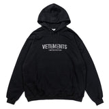 Vetements Hoodie VTM Rhinestone Letter Loose Hooded Sweater