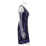 Women Evening Gown Summer round Neck Back V-neck Slim Fit Sexy Sequins Dress